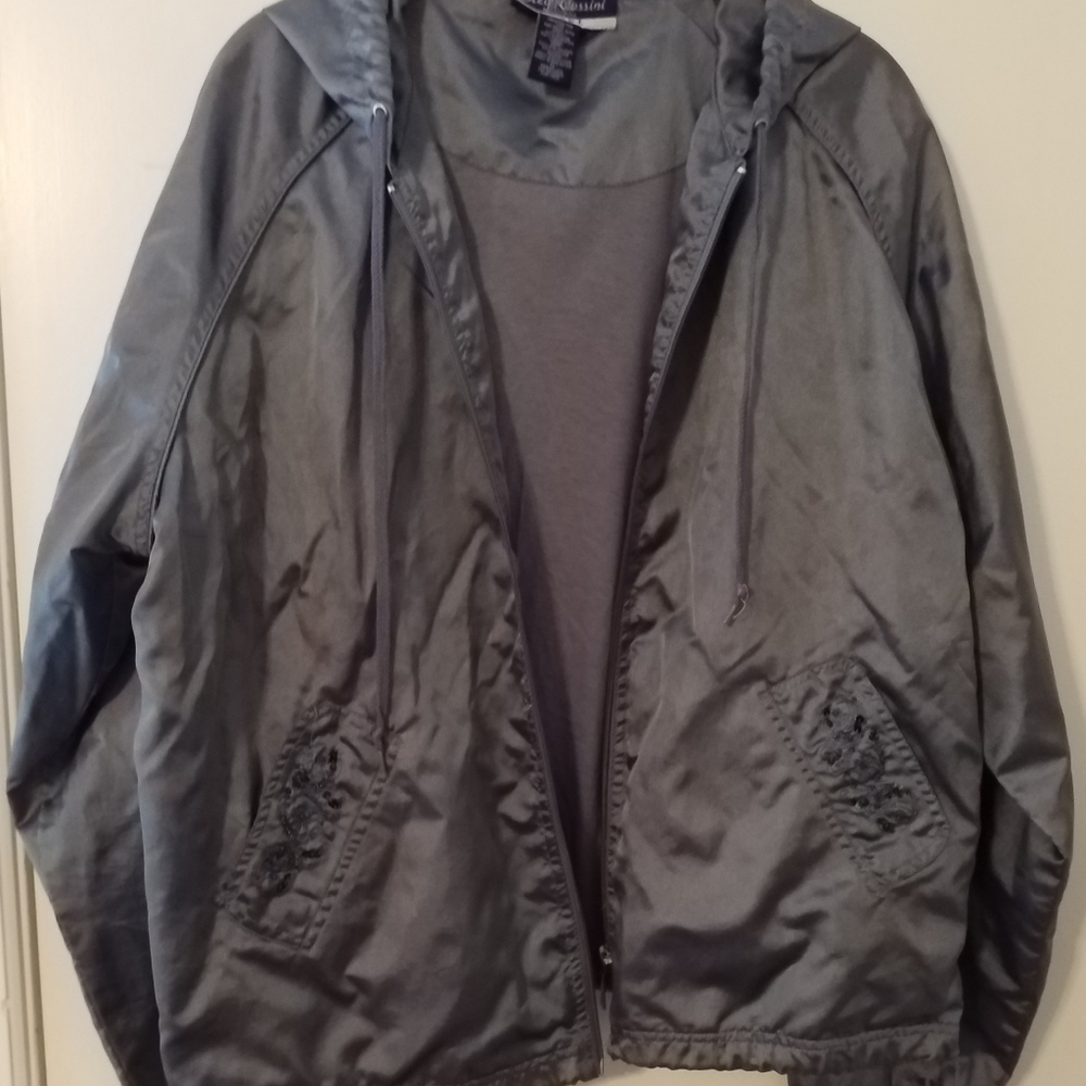 Oleg Cassini Sport Track Suit Sz XL Silver Gray